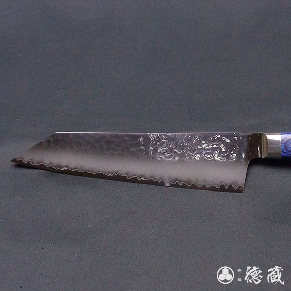 AUS10 Hammered finish Kiritsuke knife Blue handle