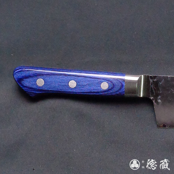 AUS10 Hammered finish Kiritsuke knife Blue handle