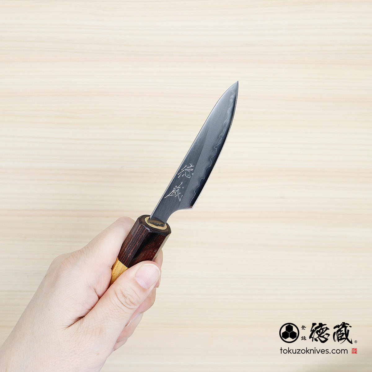 Shiroichi Petty Knife, Zelkova Octagonal Handle