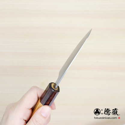 Shiroichi Petty Knife, Zelkova Octagonal Handle