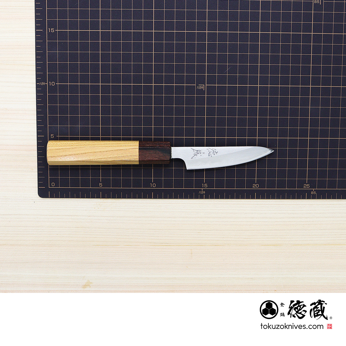 Shiroichi Petty Knife, Zelkova Octagonal Handle