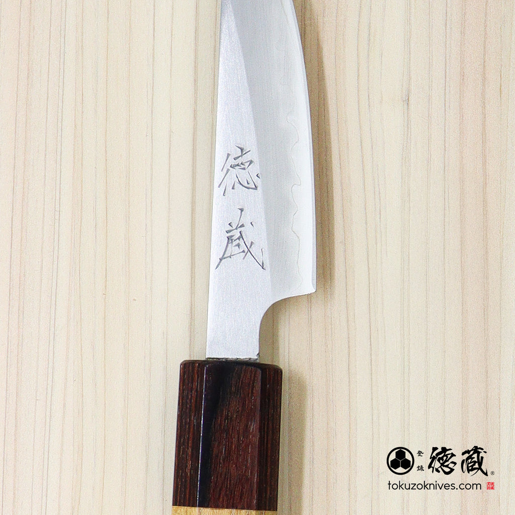 白一　ペティナイフ　ケヤキ八角柄