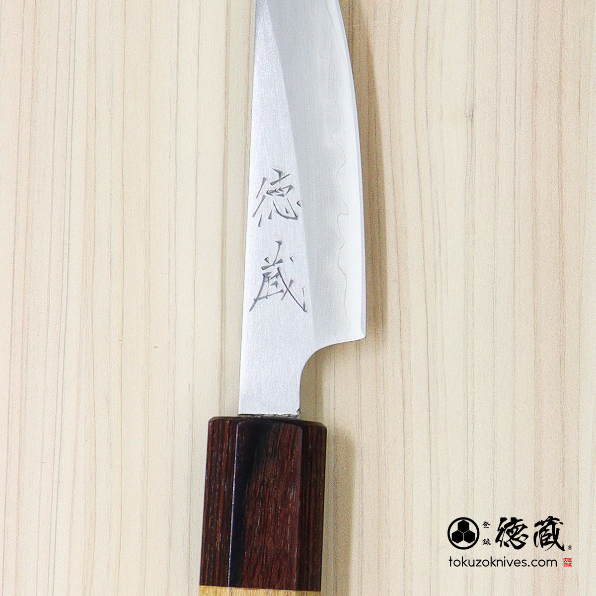 Shiroichi Petty Knife, Zelkova Octagonal Handle