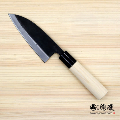 德藏 白二 黑打加工 切鱼刀 朴木手柄