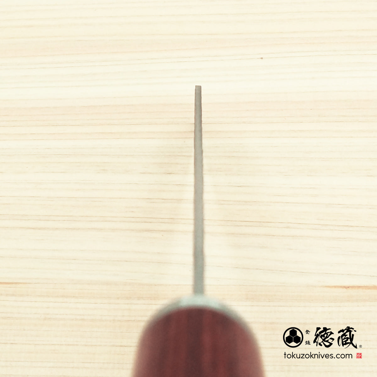 VG10 大马士革　切付三德刀　红色合板手柄
