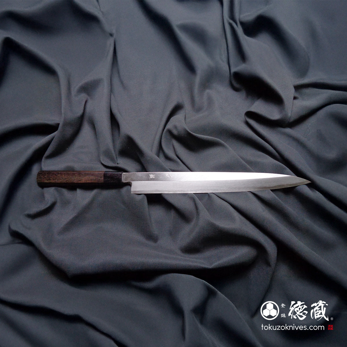 青尼柳刃刀，玫瑰木八角柄