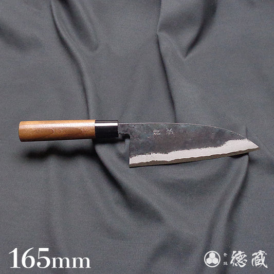 青二 黒打仕上 伊予型菜切包丁 胡桃柄