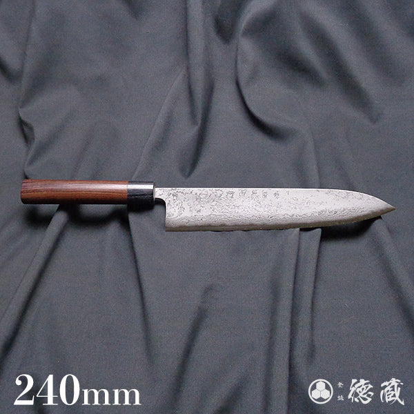 Aoni 抛光层压 Gyuto 与玫瑰木手柄