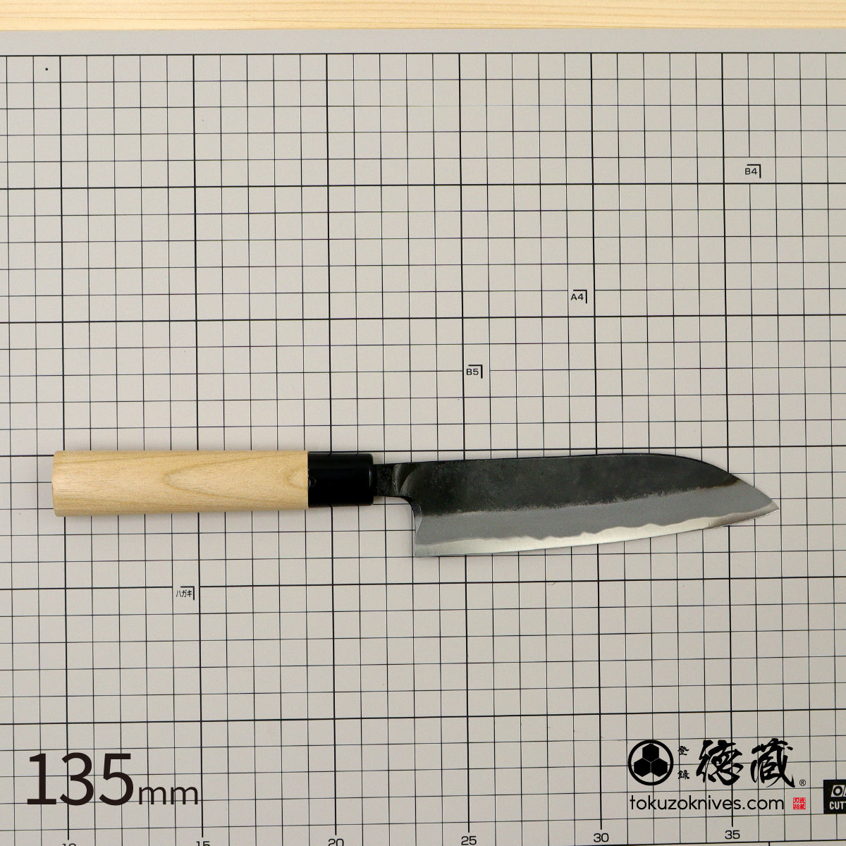 徳蔵 白鋼 黒打仕上 三徳包丁 桜柄 – 徳蔵刃物 TOKUZO KNIVES