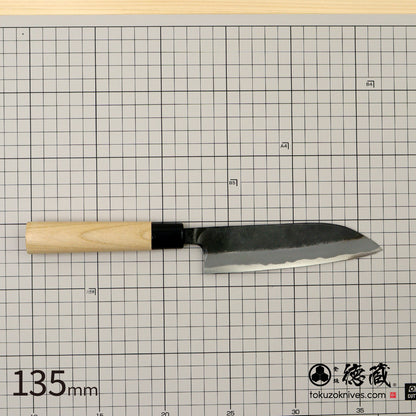 徳蔵　白鋼　黒打仕上　三徳包丁　桜柄