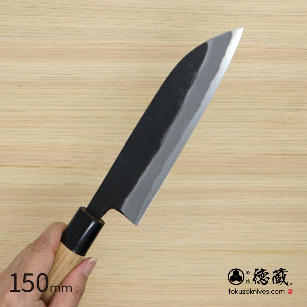 徳蔵　白鋼　黒打仕上　三徳包丁　桜柄