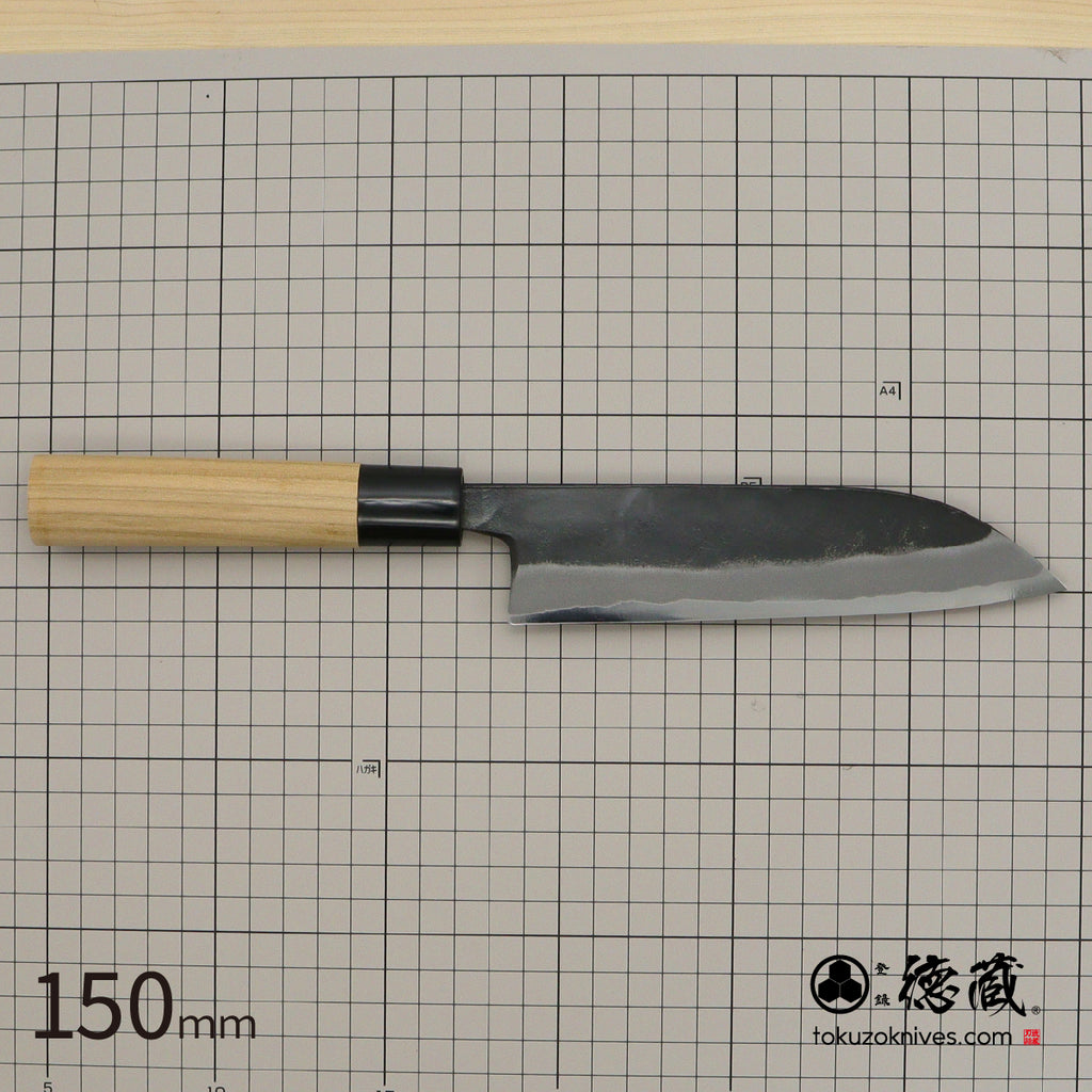 徳蔵　白鋼　黒打仕上　三徳包丁　桜柄