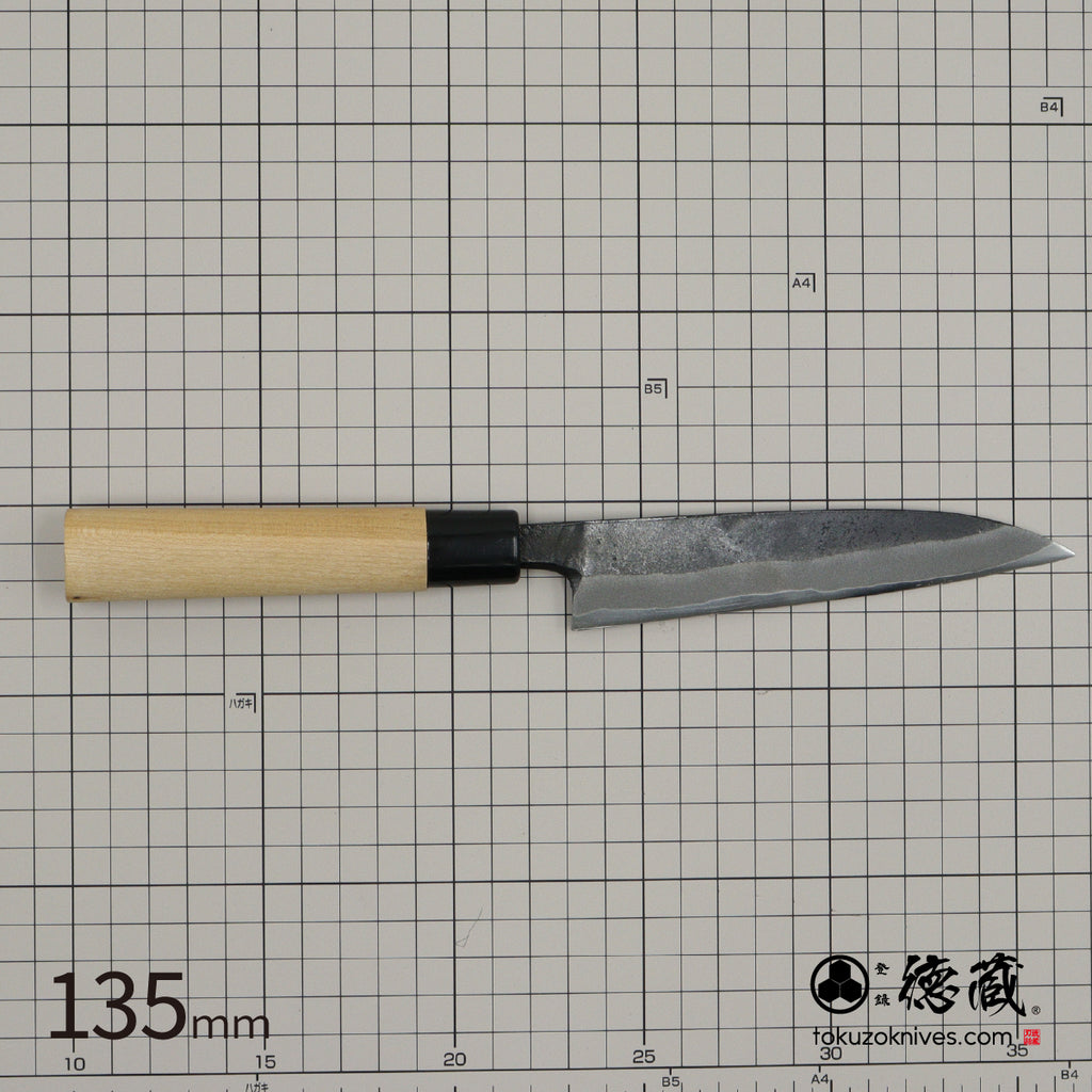 Tokuzo Shirogami White Steel Kuro-uchi Finish Petty Knife - Cherry Blossom Handle
