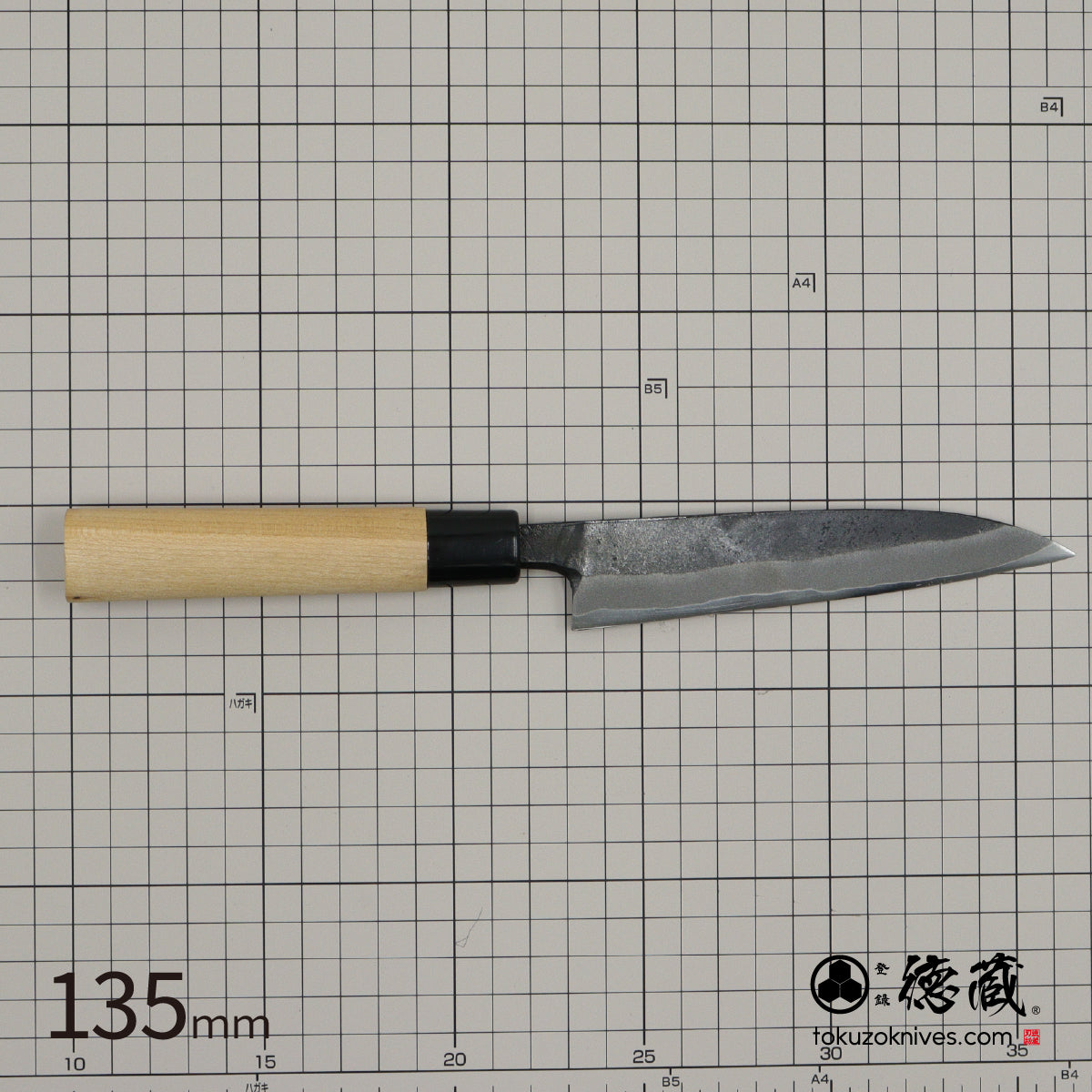 德藏 黑打万能小刀 白钢 樱花木手柄