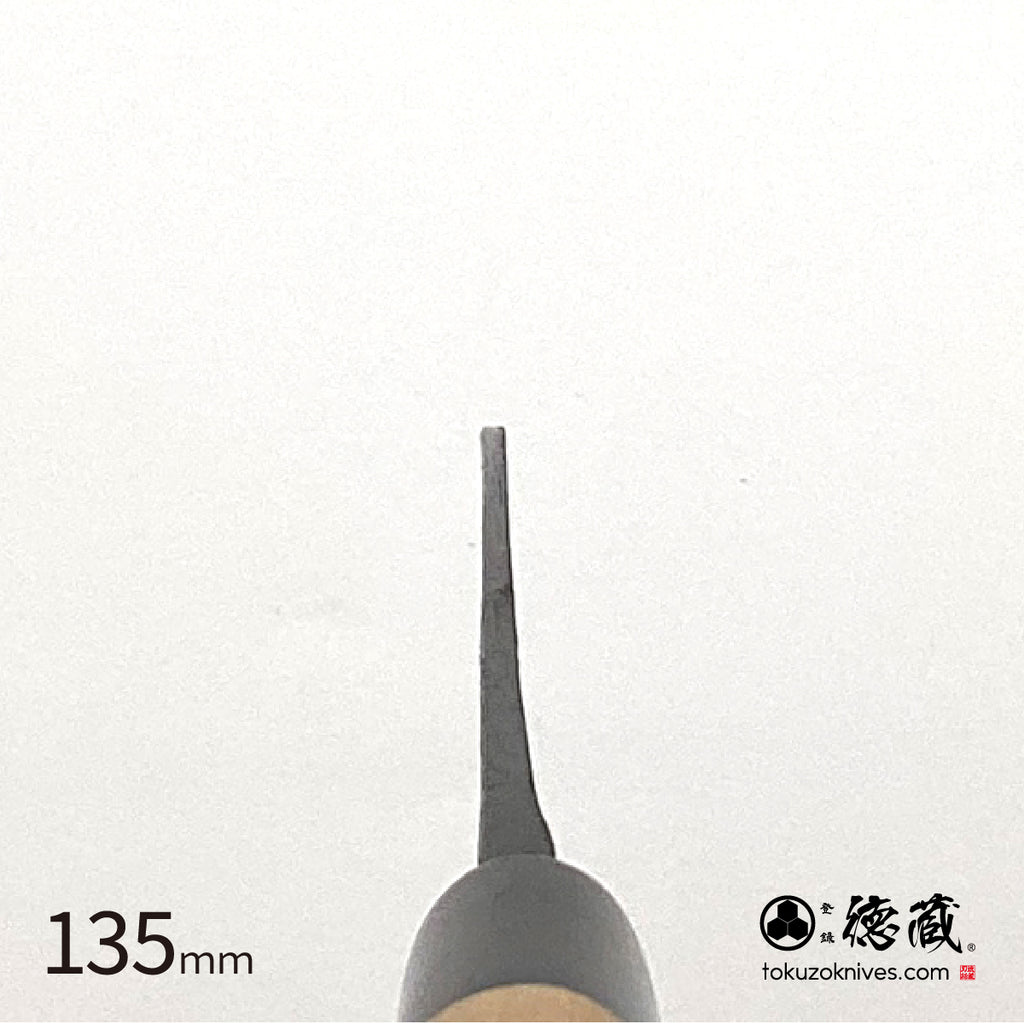 Tokuzo Shirogami White Steel Kuro-uchi Finish Petty Knife - Cherry Blossom Handle
