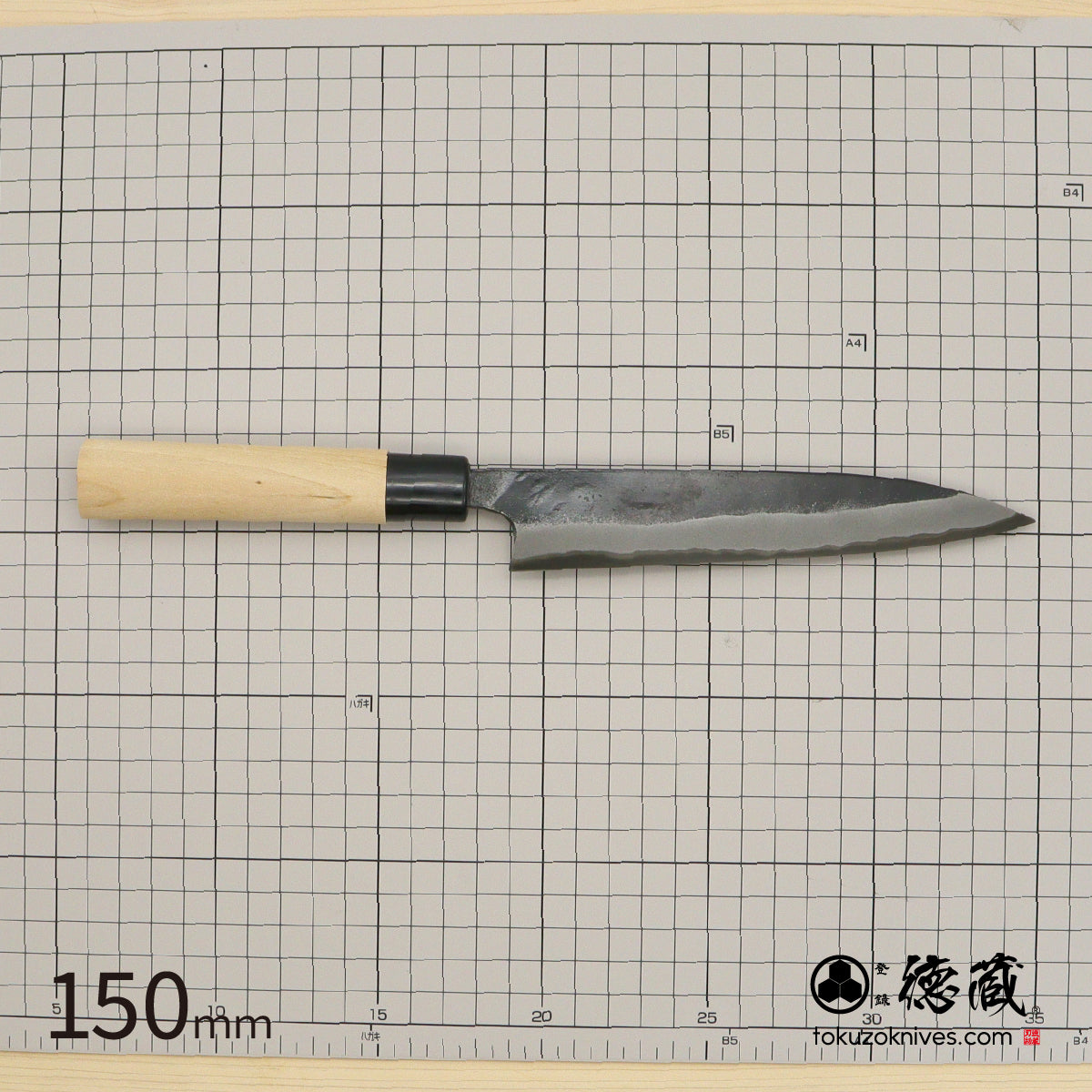 德藏 黑打 水果刀 白钢 黑染 樱花手柄