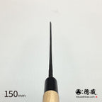 德藏 黑打 水果刀 白钢 黑染 樱花手柄