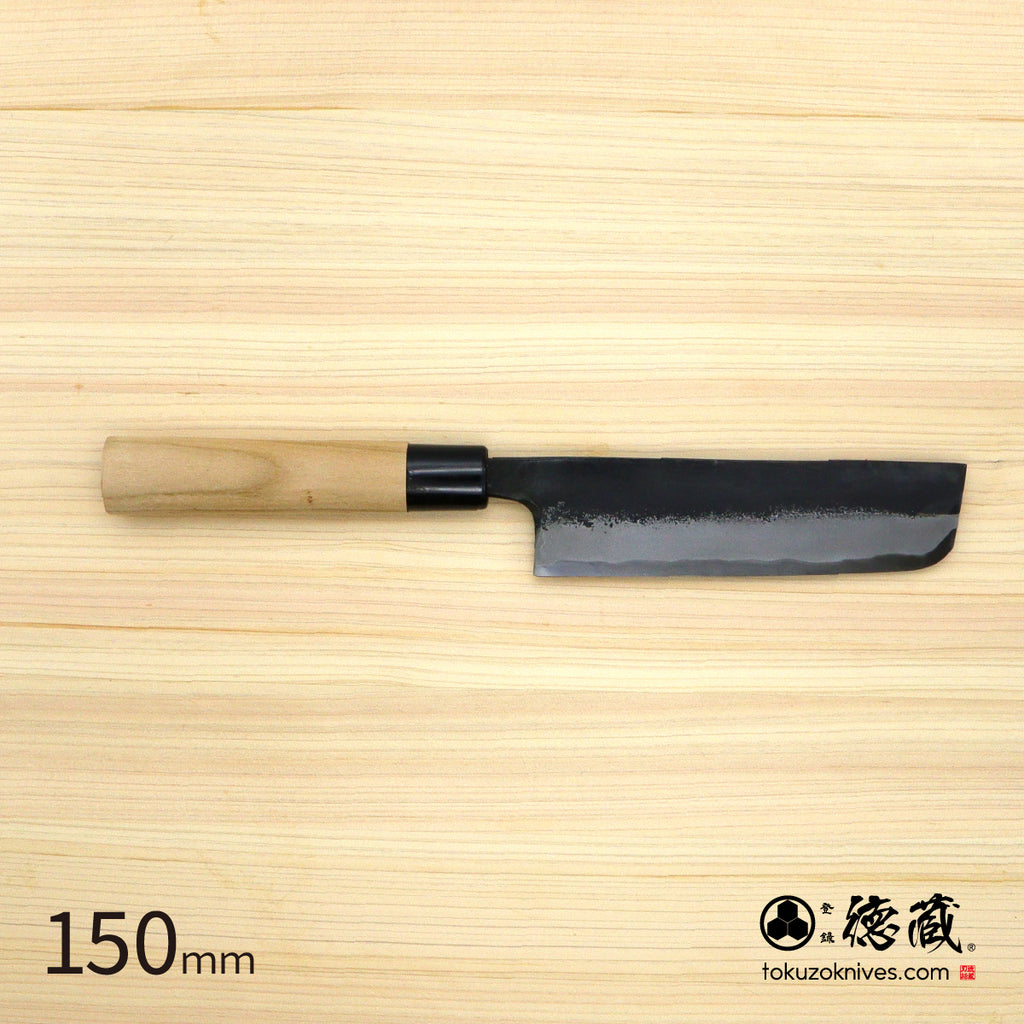德藏 白钢 黑打厨刀 120mm 樱木柄
