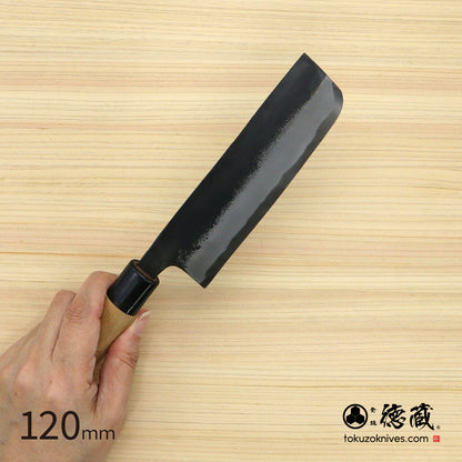 德藏 白钢 黑打厨刀 120mm 樱木柄