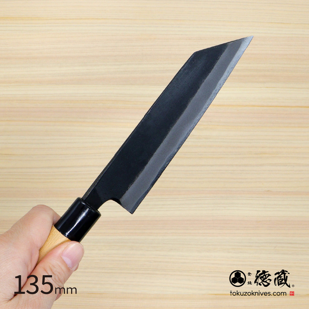 徳蔵　白鋼　黒打仕上　文化包丁　桜柄