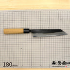徳蔵　白鋼　黒打仕上　文化包丁　桜柄