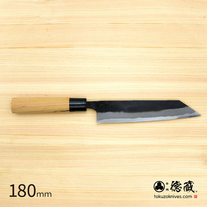 徳蔵　白鋼　黒打仕上　文化包丁　桜柄