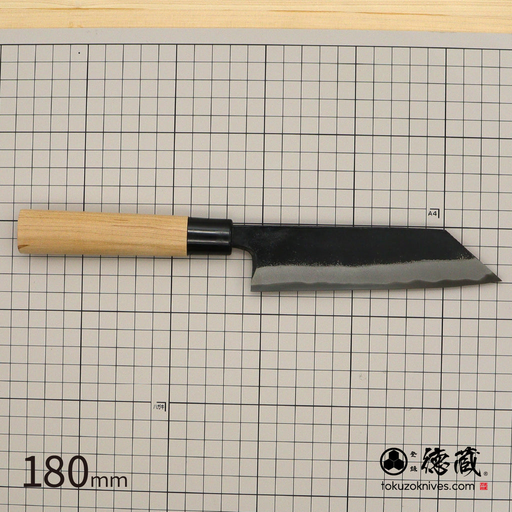 德藏 黑打万用刀 白钢 黑染 樱花手柄