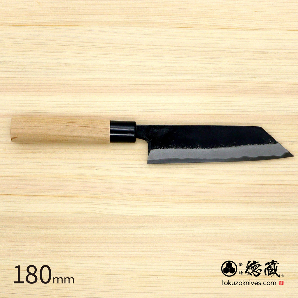 德藏 黑打万用刀 白钢 黑染 樱花手柄
