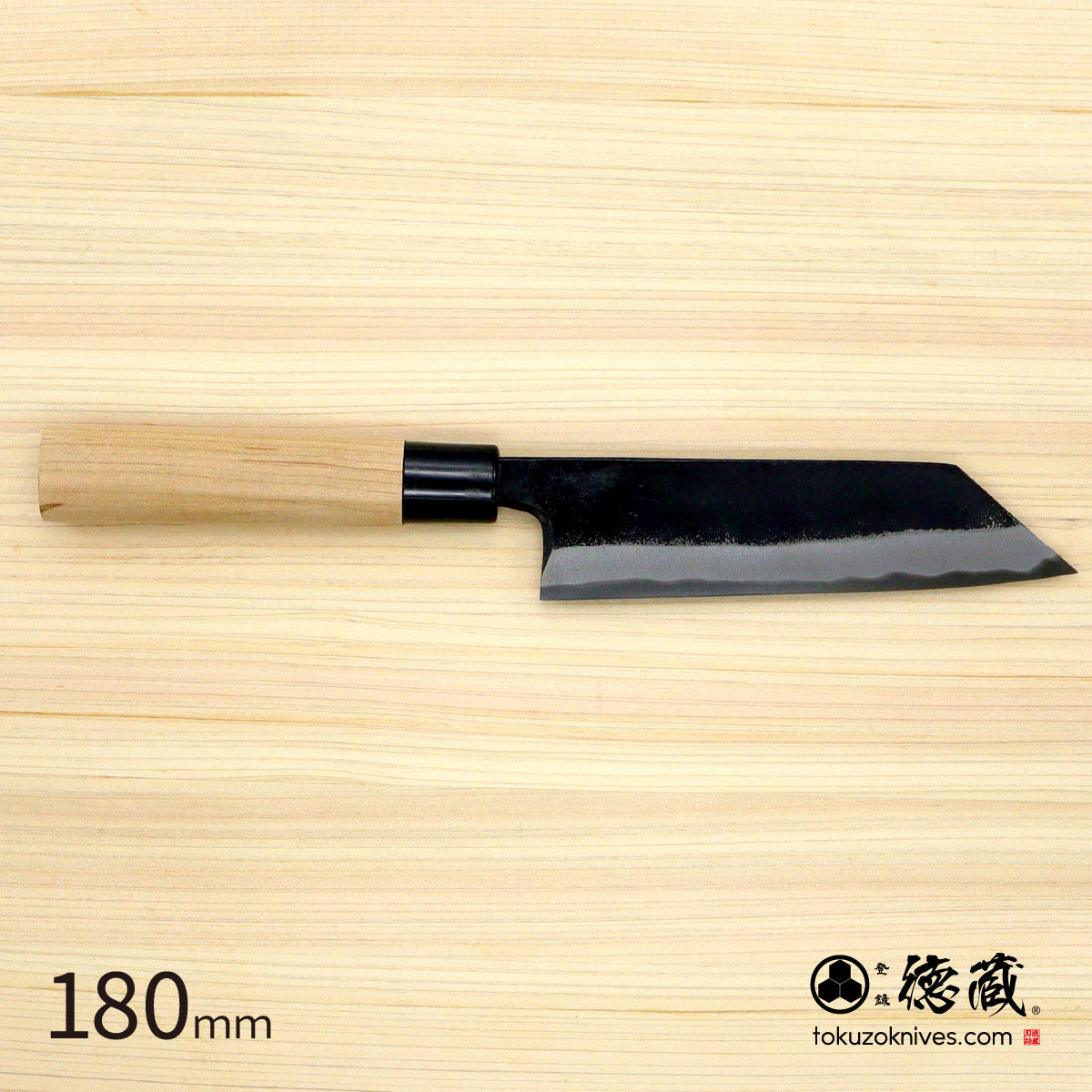 德藏 黑打万用刀 白钢 黑染 樱花手柄