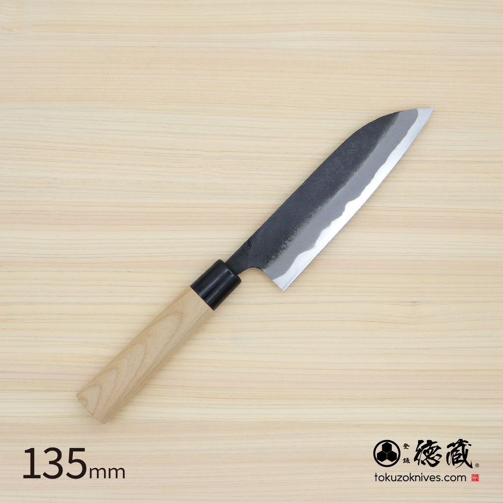 徳蔵　白二　黒打仕上　三徳包丁　桜柄