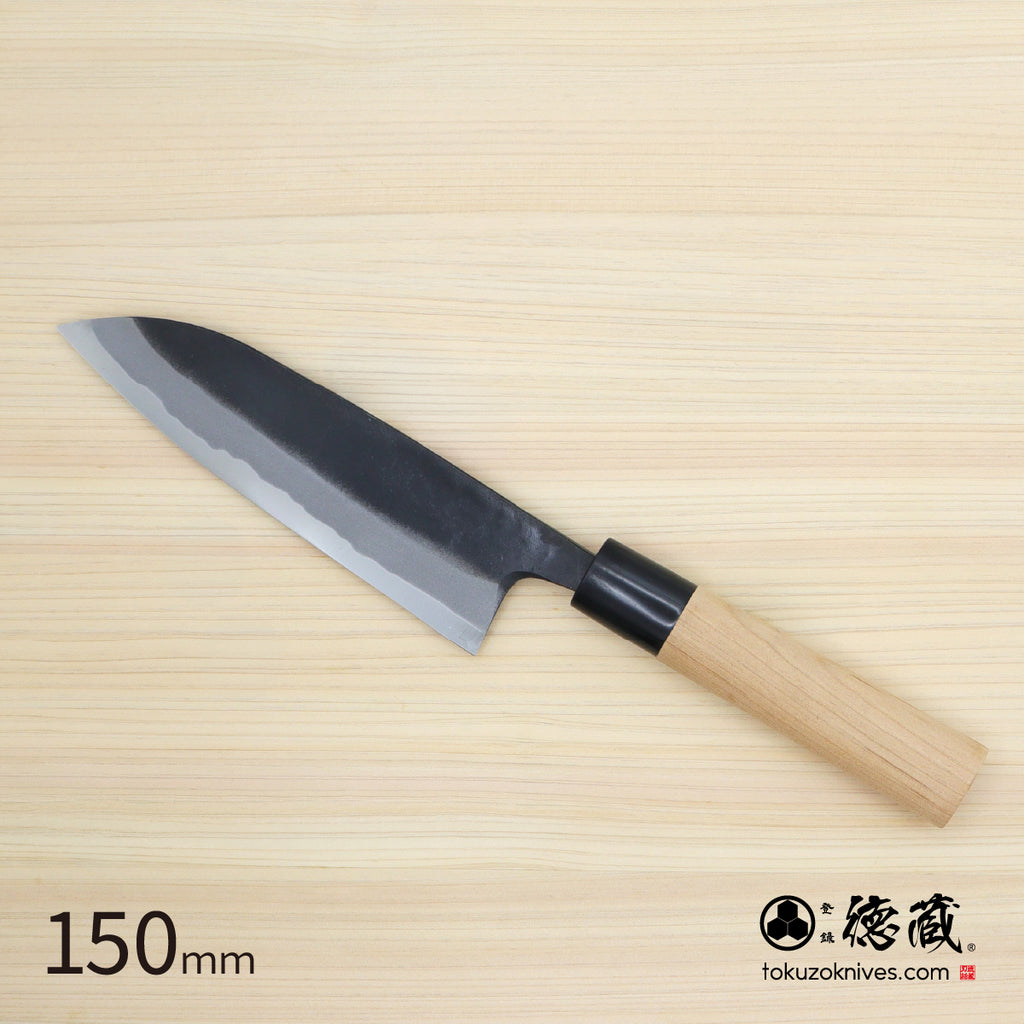 徳蔵　白二　黒打仕上　三徳包丁　桜柄