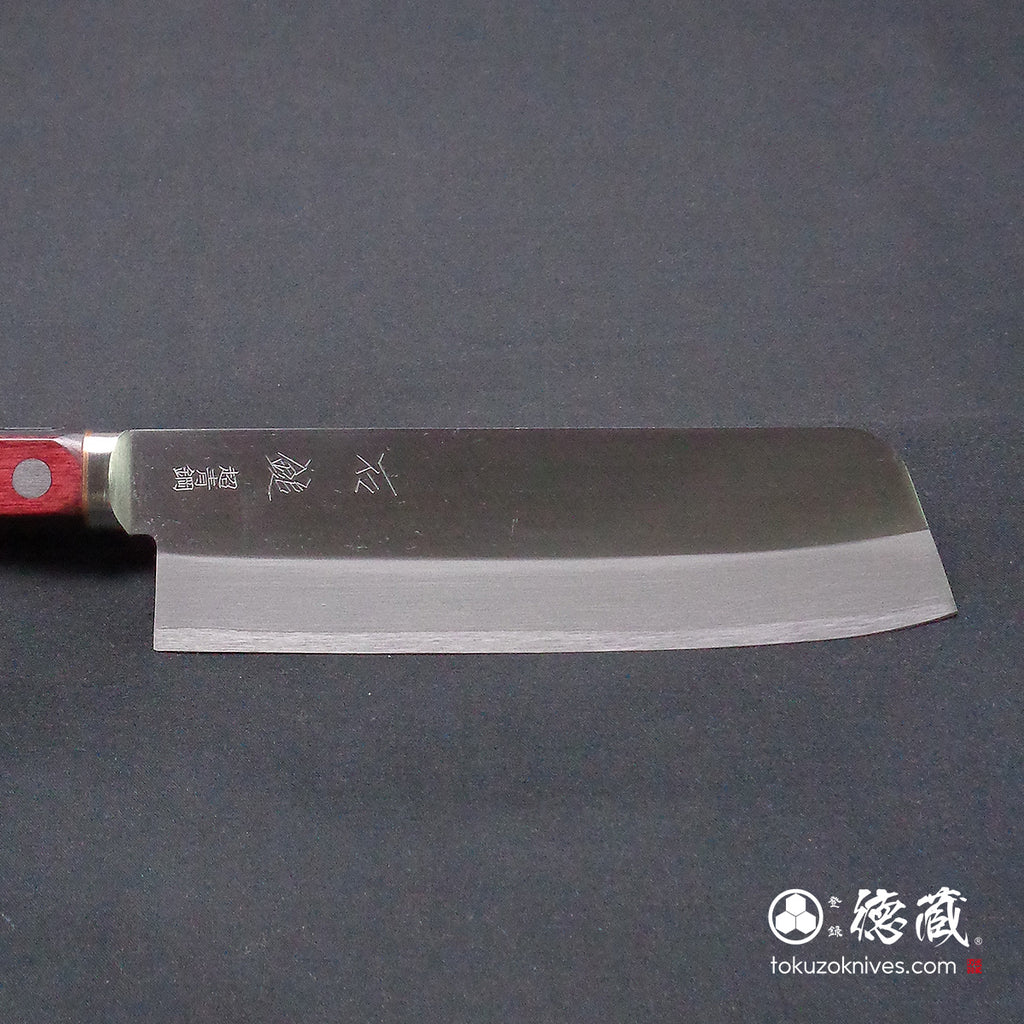 青Ｓ　菜切包丁　赤黒ハンドル