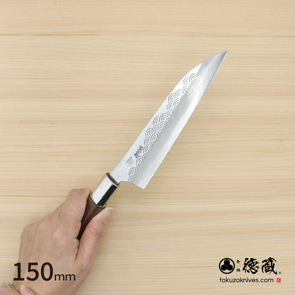 Gin San Petty / Paring Knife Japanese pattern Walnut Octagonal Handle