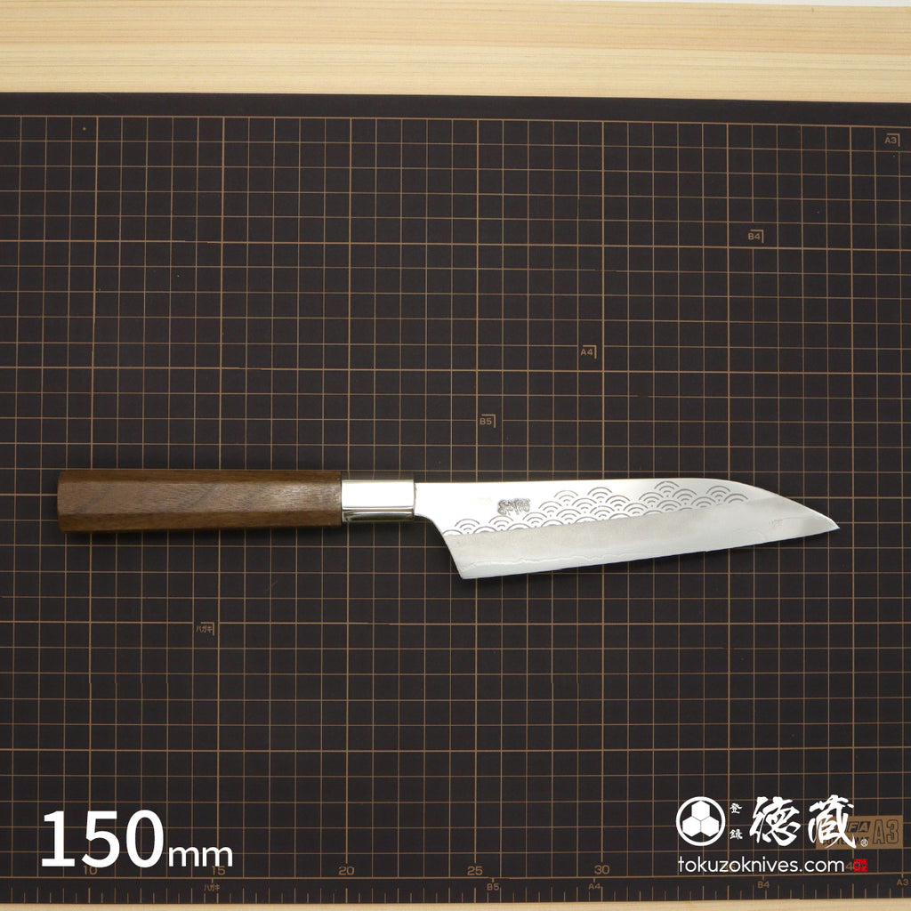 Gin San Petty / Paring Knife Japanese pattern Walnut Octagonal Handle