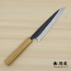 Carbon White Steel No. 2　 Deba-knife　blackened finish Cherry Wood Octagonal Handle