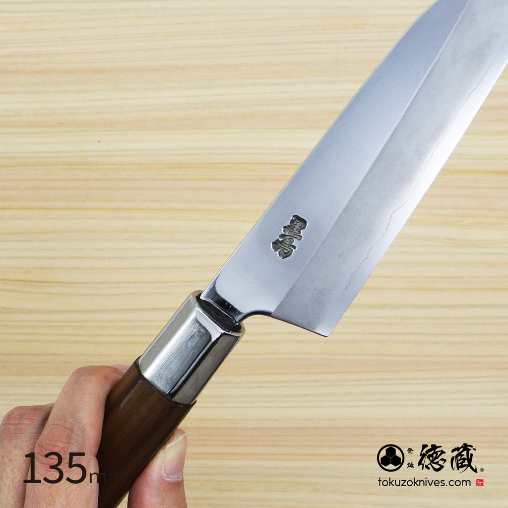 Ginsan (Stainless Silver Steel No. 3）　Petty / Paring Knife　Walnut Octagonal Tensoge Handle