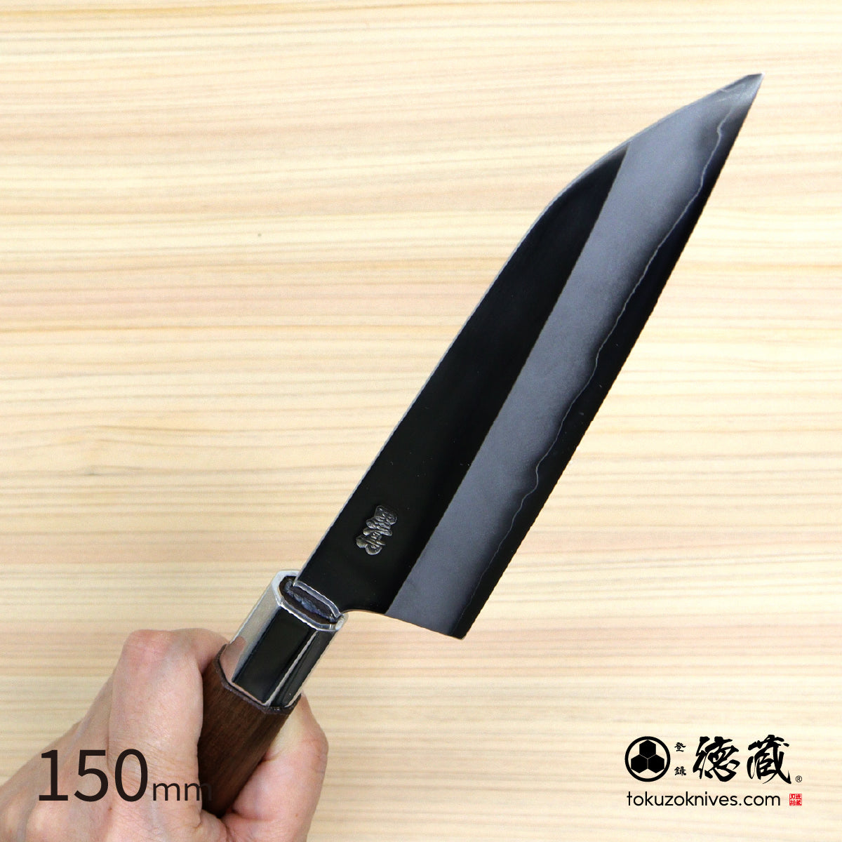 Ginsan (Stainless Silver Steel No. 3）　Petty / Paring Knife　Walnut Octagonal Tensoge Handle