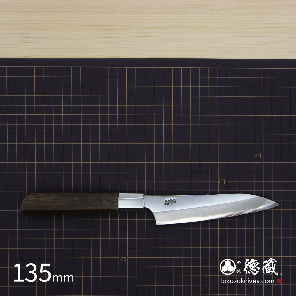 銀三 鏡面 ペティナイフ 胡桃八角天削