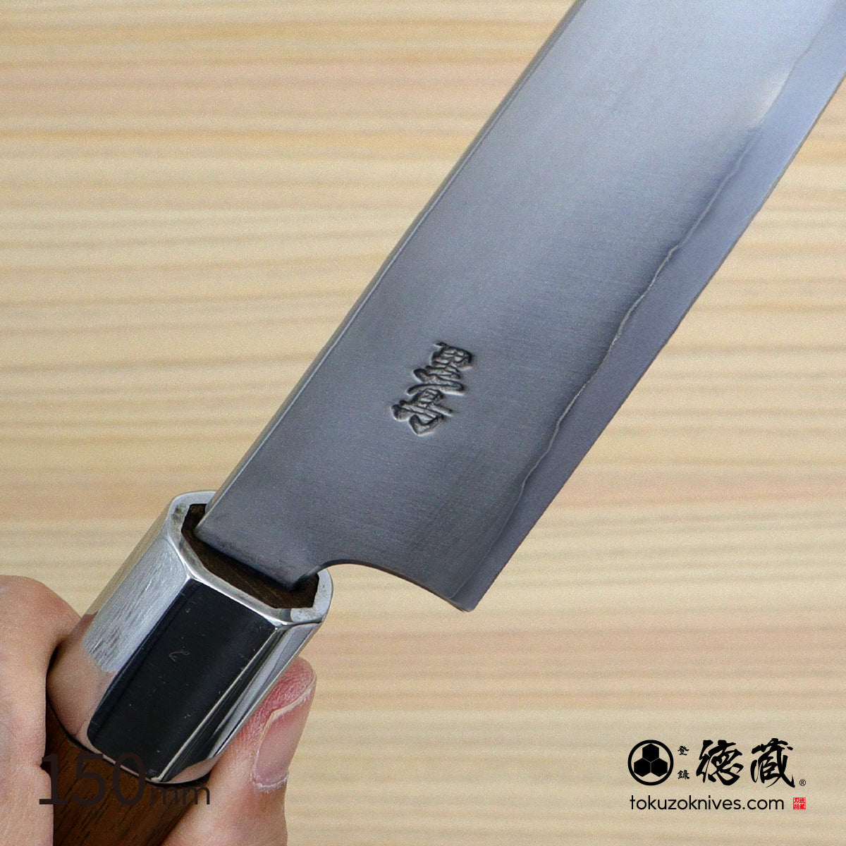 銀三 鏡面 ペティナイフ 胡桃八角天削