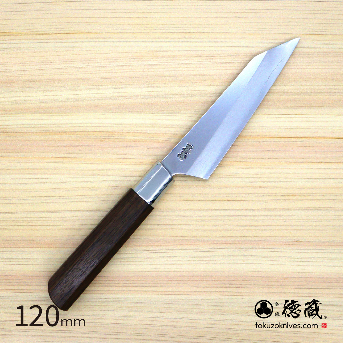 銀三 单刃柳刃刀 稳定木（白环）八角手柄