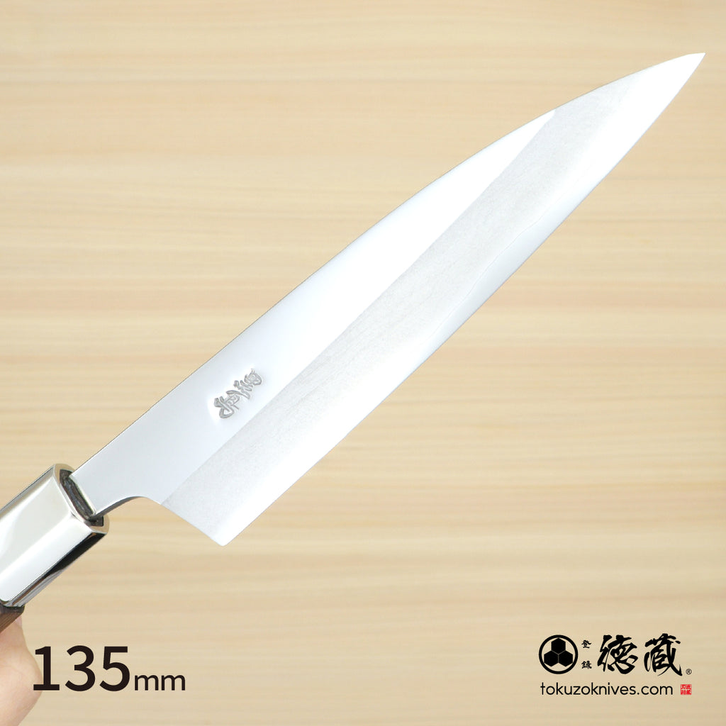 銀三　中厚ペティ　胡桃八角柄