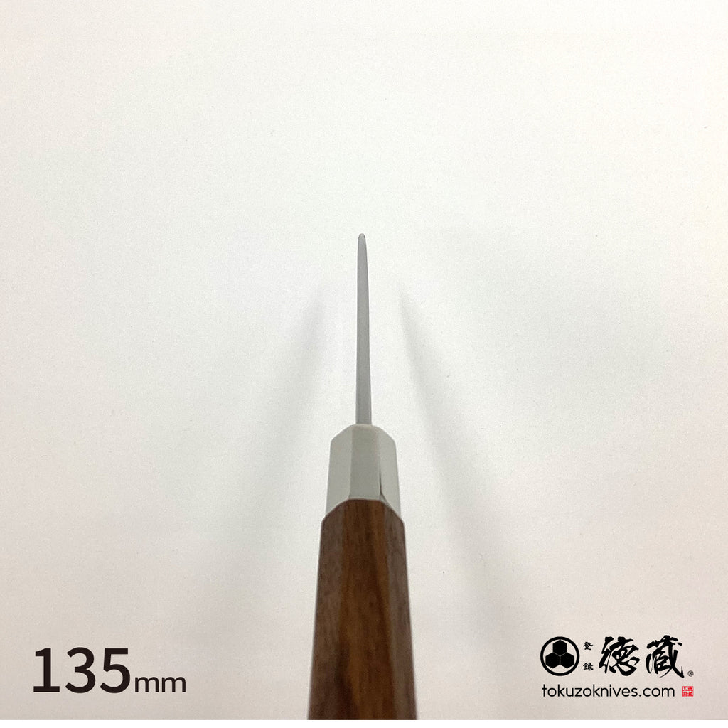 銀三　中厚ペティ　胡桃八角柄