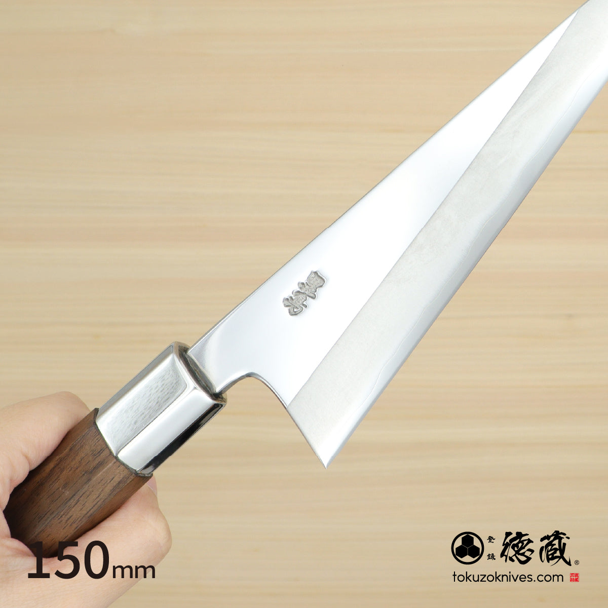 銀三 鏡面 ガラスキ 胡桃八角天削