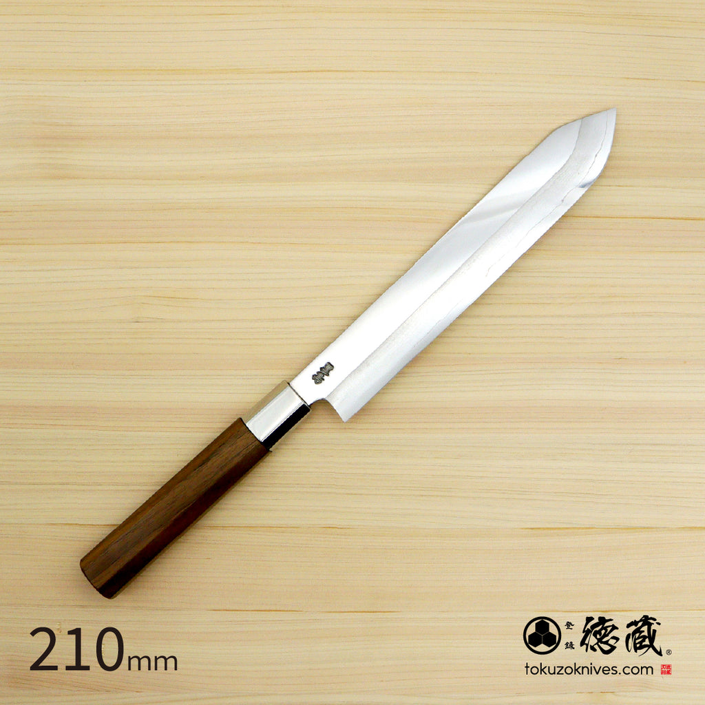 银三 镜面 鲣鱼刀 胡桃八角柄