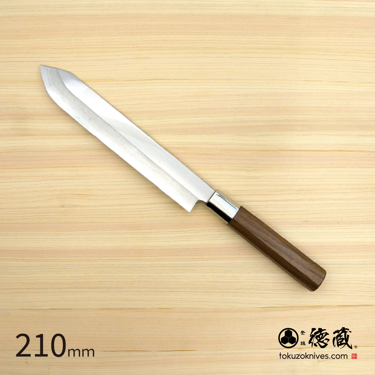 銀三 鏡面 鰹包丁 胡桃八角