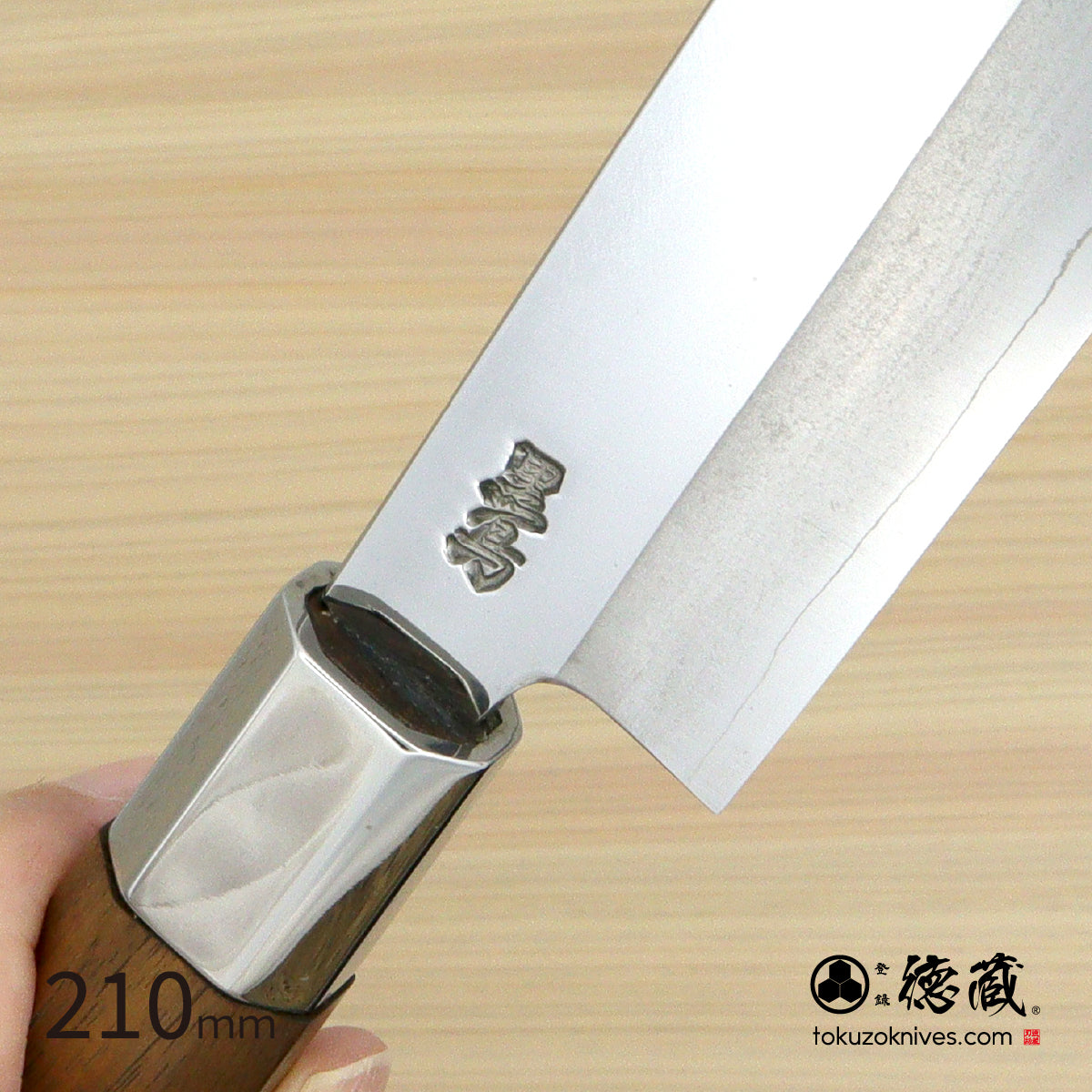 銀三 鏡面 鰹包丁 胡桃八角