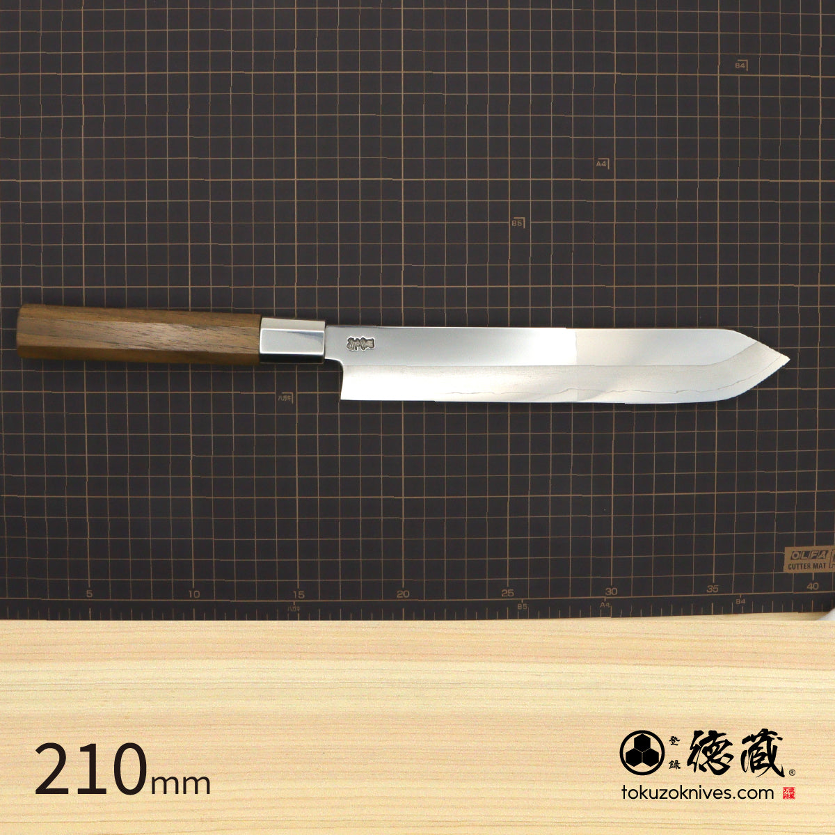 銀三 鏡面 鰹包丁 胡桃八角