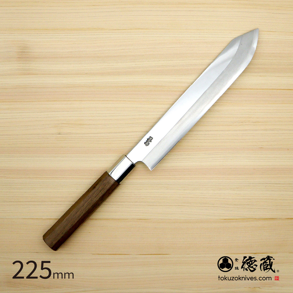銀三 鏡面 鰹包丁 胡桃八角