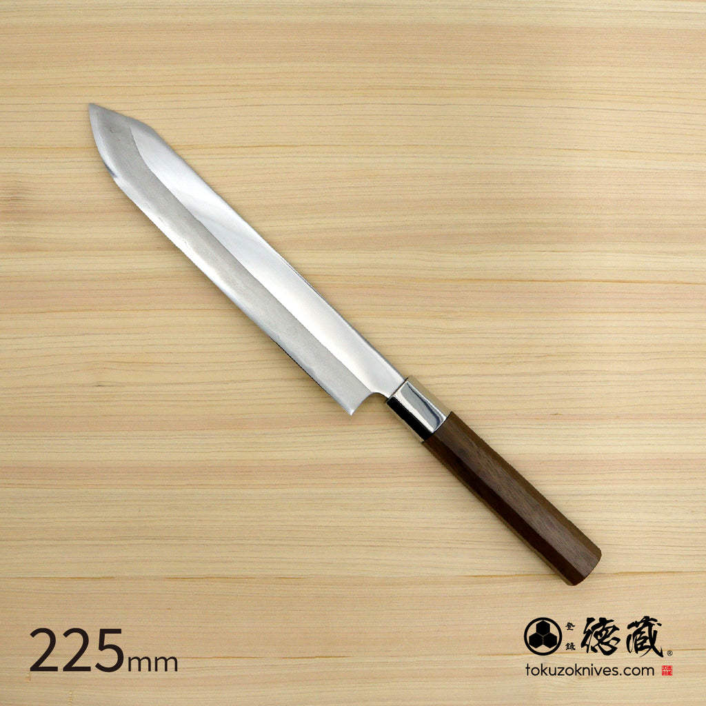 银三 镜面 鲣鱼刀 胡桃八角柄