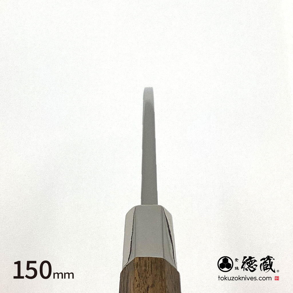 银三 镜面 双刃 出刃刀 胡桃木八角柄